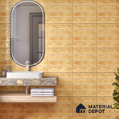 Faux Subway  Tile TL 07256 B Sintra 1003 1 ft x 1 ft Ceramic Glossy Finish - 9 mm  | 2 mm Spacer is Mandatory | Please Expect a Slight Variation of Pattern (Sample)